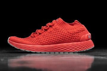 Red Nobull Bright Reflective Knit Runner Men's Running Shoes | CA B1170E